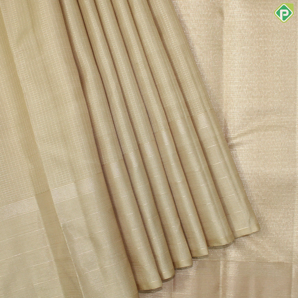 Beige Color Gold Zari With Self Color Traditional Silk Saree