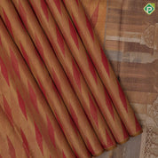 Chilly Red Gold Zari Diamond Design Border Less Pallu Ravivarma Design Tissue Silk Saree