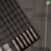 Black Colour Gold Zari Zig Zag Design Self colour Weave Border Design Luxury Black Silk Saree