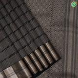 Black Colour Gold Zari Zig Zag Design Self colour Weave Border Design Luxury Black Silk Saree