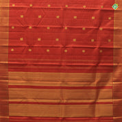 Brick Red Colour Vaira Oosi Lines With Peacock Chakra Motifs Traditional Koorai Silks Saree