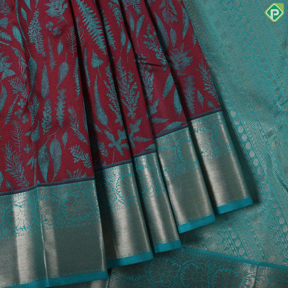 Wood Beige pink fancy flowers thread work design baby pink gold color rangoli bavanji border trendy silk saree