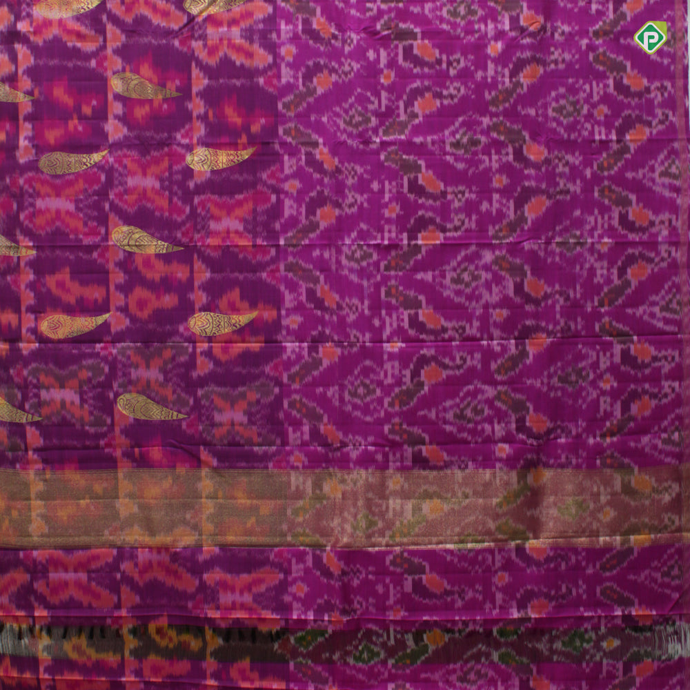 Purple Colour Ikkat All Over Motifs Trendy Fancy Silks Saree