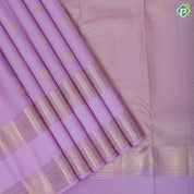Lavender with gold zari vairaoosi checks butta design self gold zari retta pett border traditional silk saree