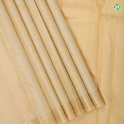 Sandal color gold zari self design round butta self gold zari edge border traditional silk saree