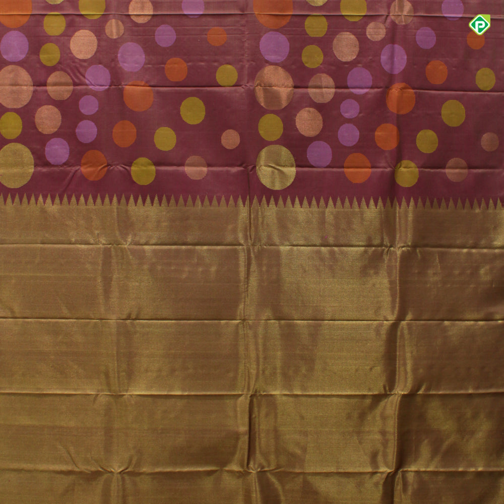 Onion Pink Colour Big Multi Colour Round Motifs Trendy Silks Saree