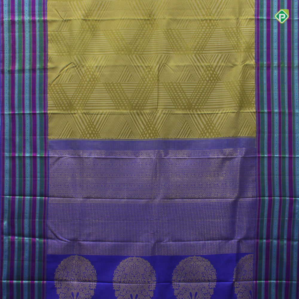 Sage Green Cross Diamond Thread Embosse Motifs Trendy Silks Saree