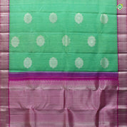 Sea Green With Hot Pink Flower Motifs Partly Motifs Linen Silks Saree
