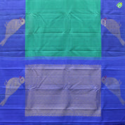 Emerald Green With Royal Blue Border Motifs Trendy Silks Saree