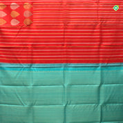 Chilly Red Colour Straight Veldhari Lines With Big Thilagam Border Motifs Trendy Silks Saree