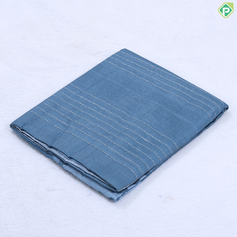 Magenta copper plain silver zari organized Lines design borderless fancy cotton saree