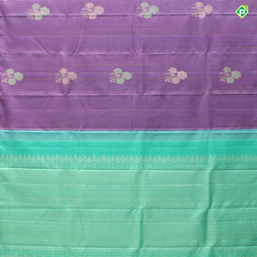 Lavender Pink Colour Small Rose Flower Motifs Trendy Silks Saree