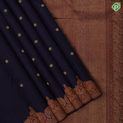 Dark Purple Gold Zaro Ruthracham Butta Design Maroon Color Peacock Design Traditional Silk Saree