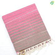Pastel colors with pastel color lines design self gold zari border soft cotton saree