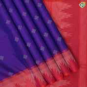 Tomato red silver zari silk thread fancy butta mustard yellow silver zari temple border soft silk saree