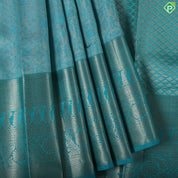 pale Pink grand floral thread work design onion pink gold zari border trendy silk saree