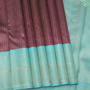 Magenta With Silver Zari Stripes Contrast Ananda Colour Gold Zari Border Traditional Silk Saree