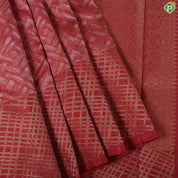 Magenta red cream and gold zari fancy design self gold zari checked design border trendy silk saree