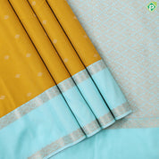 Lemon yellow vairaoosi and butta design rexona green rettapet border Art silk gift saree