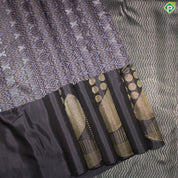 Chocolate Brown Gold And Silver Zari With Big Flower Design Border Fancy trendy Silk Saree