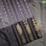 Chocolate Brown Gold And Silver Zari With Big Flower Design Border Fancy trendy Silk Saree