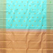 Sea Blue Colour Peacock And Chakra Motifs Traditional Silks Saree