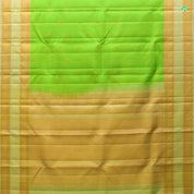 Kelly Green With Beige Colour Small Chakra And Peacock Motifs Traditional Silks Saree