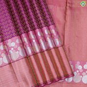 Pink Gold Zari Zig-Zag Design With Peach Pink Color Traditional Silk Saree