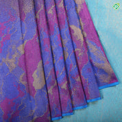 Dark blue gold zari shimmer lights stars shines design border galaxy effect signature edition silk saree