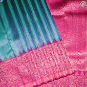 Peacock Green Gold Zari With Pink Color Flower And Birds Design Traditional Silk Saree