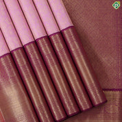Baby pink with gold zari grand floral design purple pink gold zari border grand brocade bridal silk saree