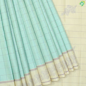 Light See Green With Creamy White Border Traditional Silk Saree
