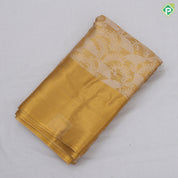 Gold Tissue Floral Design Bavanji Border Design Trending Fancy Saree