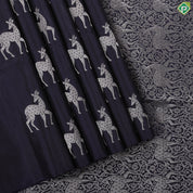 Orangish pink silver gold zari deer butta body design self zari kattam border Soft silk Saree