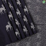 Orangish pink silver gold zari deer butta body design self zari kattam border Soft silk Saree