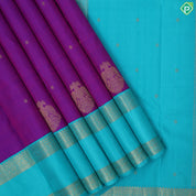 Magenta Gold Zari Gandu Perunda Motif Design Rexsona Green Floral Border Design Traditional Silk Saree