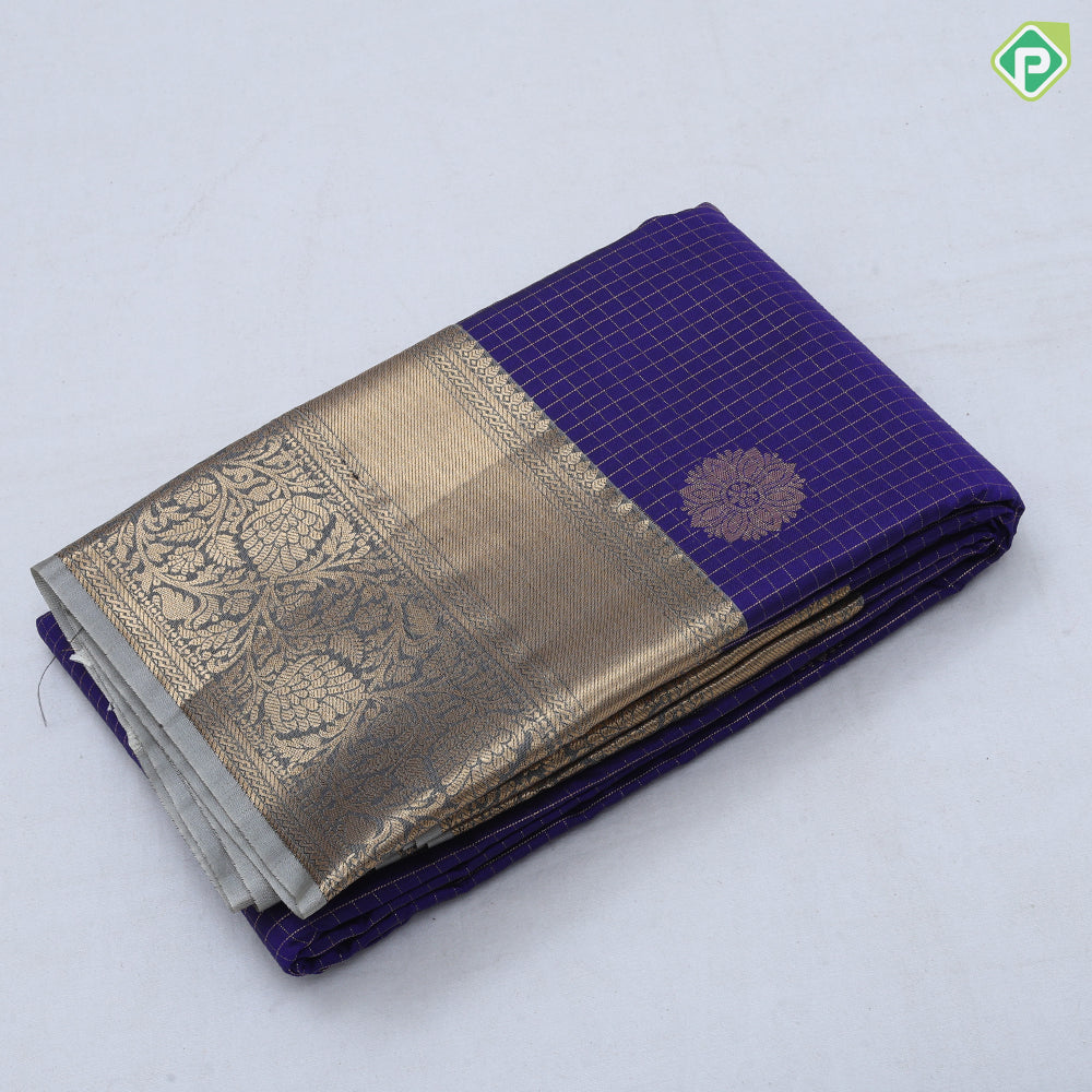 royal blue gold zari check and flower thilagam butta cardamon green gold zari rangoli butta border art silk saree