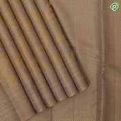 Sandal Neem Zari Checks Floral Design Self Colour Ruthracham Border Design Grand Silk Saree