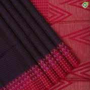Purple Colour Gold Zari Vairaoosi Lines Design Rani Pink Temple Ruthracham Border Design Soft Silk Saree