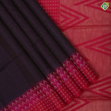Purple Colour Gold Zari Vairaoosi Lines Design Rani Pink Temple Ruthracham Border Design Soft Silk Saree