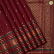 maroon gold zari lines small zari butta design self gold zari peacock butta meena work border traditional silk saree