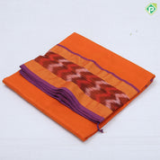 Solid dark color body design contrast ikkat design border 10 yards silk cotton saree