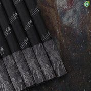 Elephant grey with cream white star design galaxy inspired pallu concept trendy designer silk saree