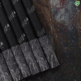 Elephant grey with cream white star design galaxy inspired pallu concept trendy designer silk saree