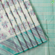 Elechi green multi color flower design Green Multi color cross border tissue trendy silk saree