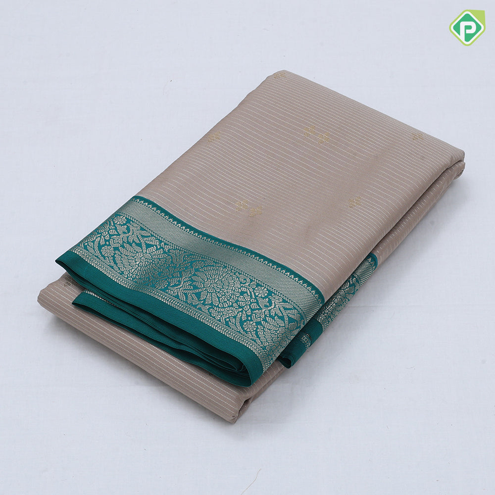 Tomato red gold zari lines and star butta design sky blue neem zari rangoli border art silk saree