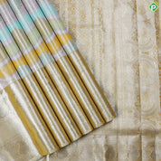 Lavender Base With Mid Gap Border Prismatic Luminescence Christmas Edition Tissue Silk Saree