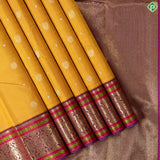Mustard Colour With Gold Zari Silk Thread Retro Style Border Traditional Silk Saree