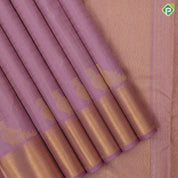 Blush Pestel Gold Zari Vairaoosi Checks Peacock Design Self Colour Bavanji Border Design Traditional Silk Saree