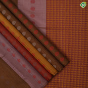 Tri color designed partial lines design borderless color full pallu soft silk saree